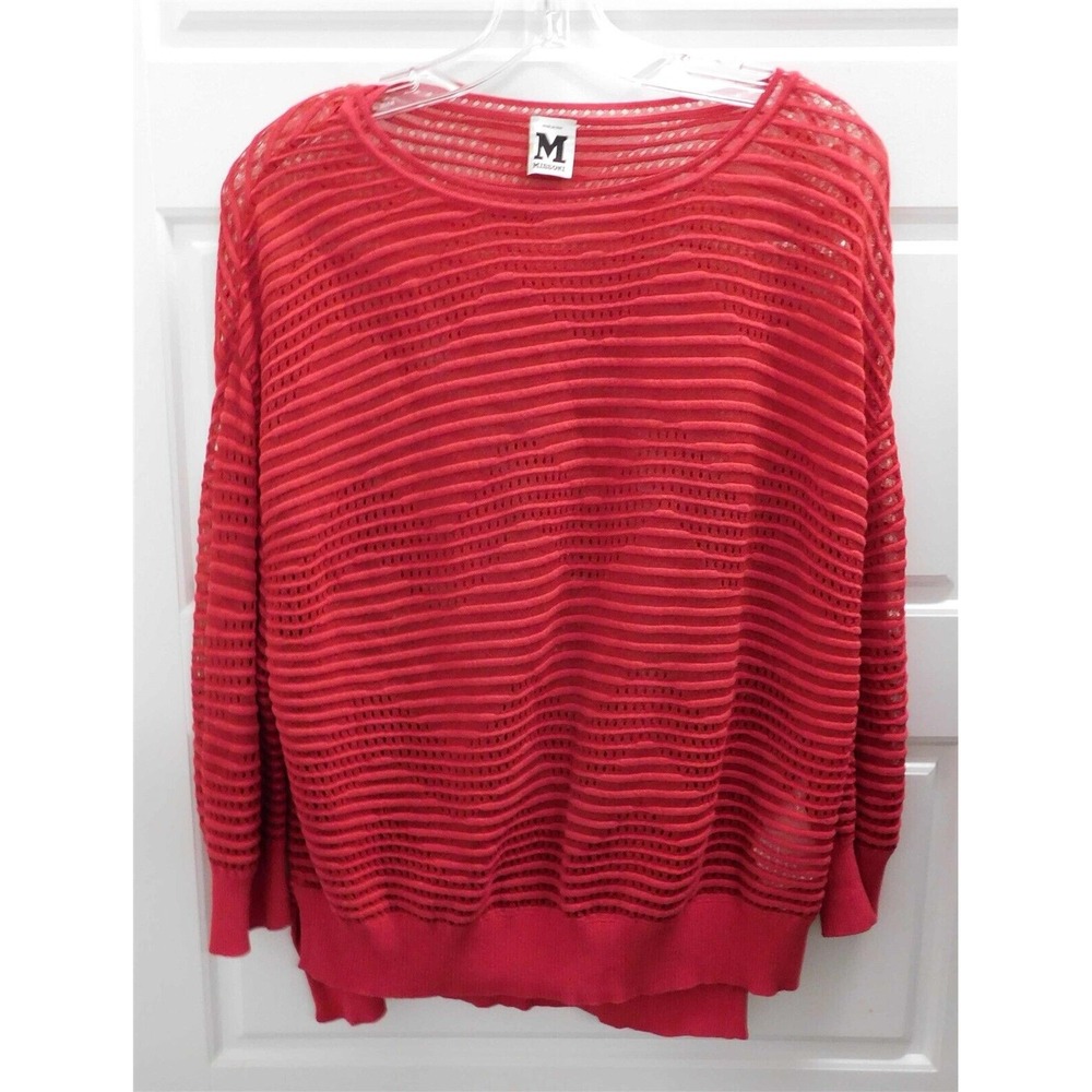 M Missoni Italy Red Knit Pullover Sweater Italy sz XS‎